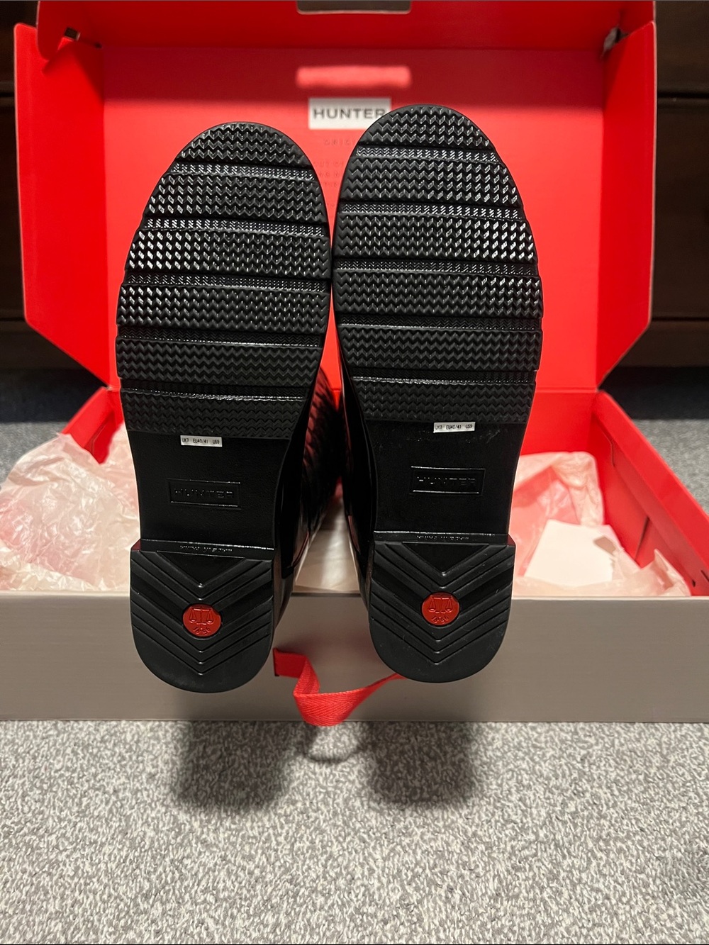 Hunter Black Quilted Gloss Rain Boots - Picture 3 of 4